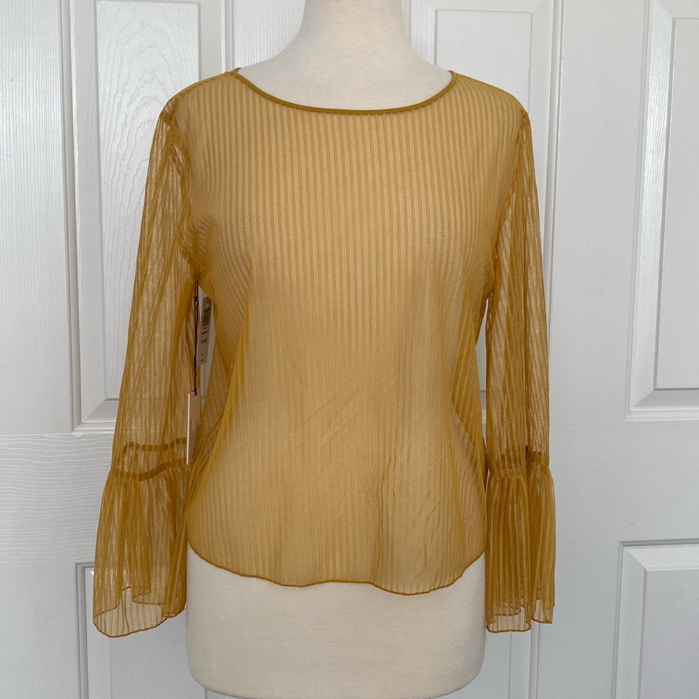 Aritzia Babaton Gold Humbert Blouse Small NWT